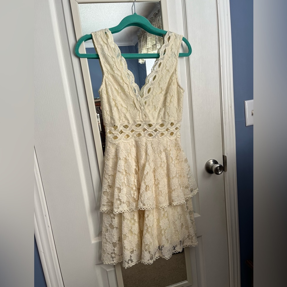 She and Sky. Lace mini dress